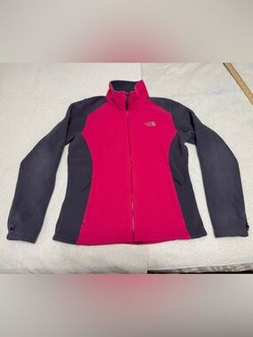 The North Face Womens Size M Medium Flashdry Full Zip Fleece Jacket Pink Hiking